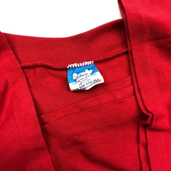 Vintage 80s Rare Disney OSFA XXXXL 4XL Mickey Mouse Red Tee T Shirt B4 - Picture 3 of 4